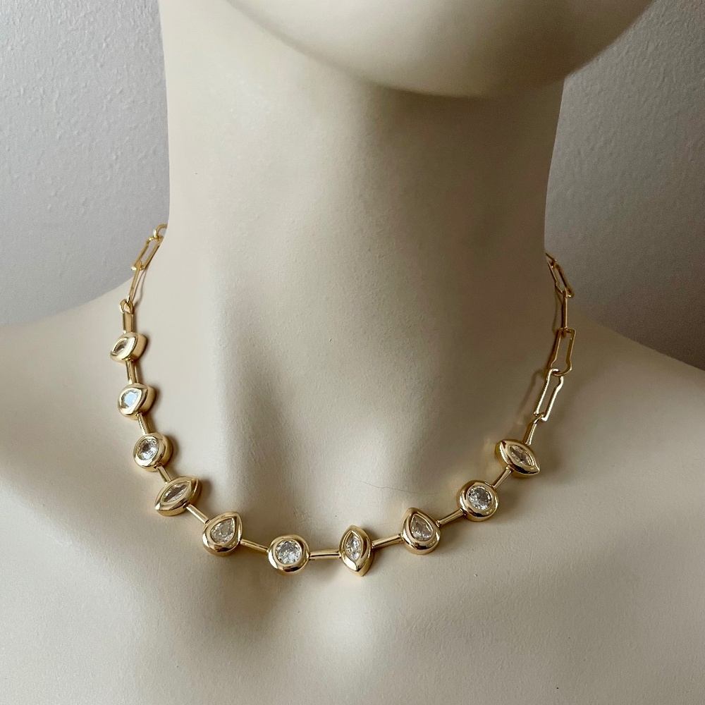 Anthropologie Teardrop Crystal Necklace